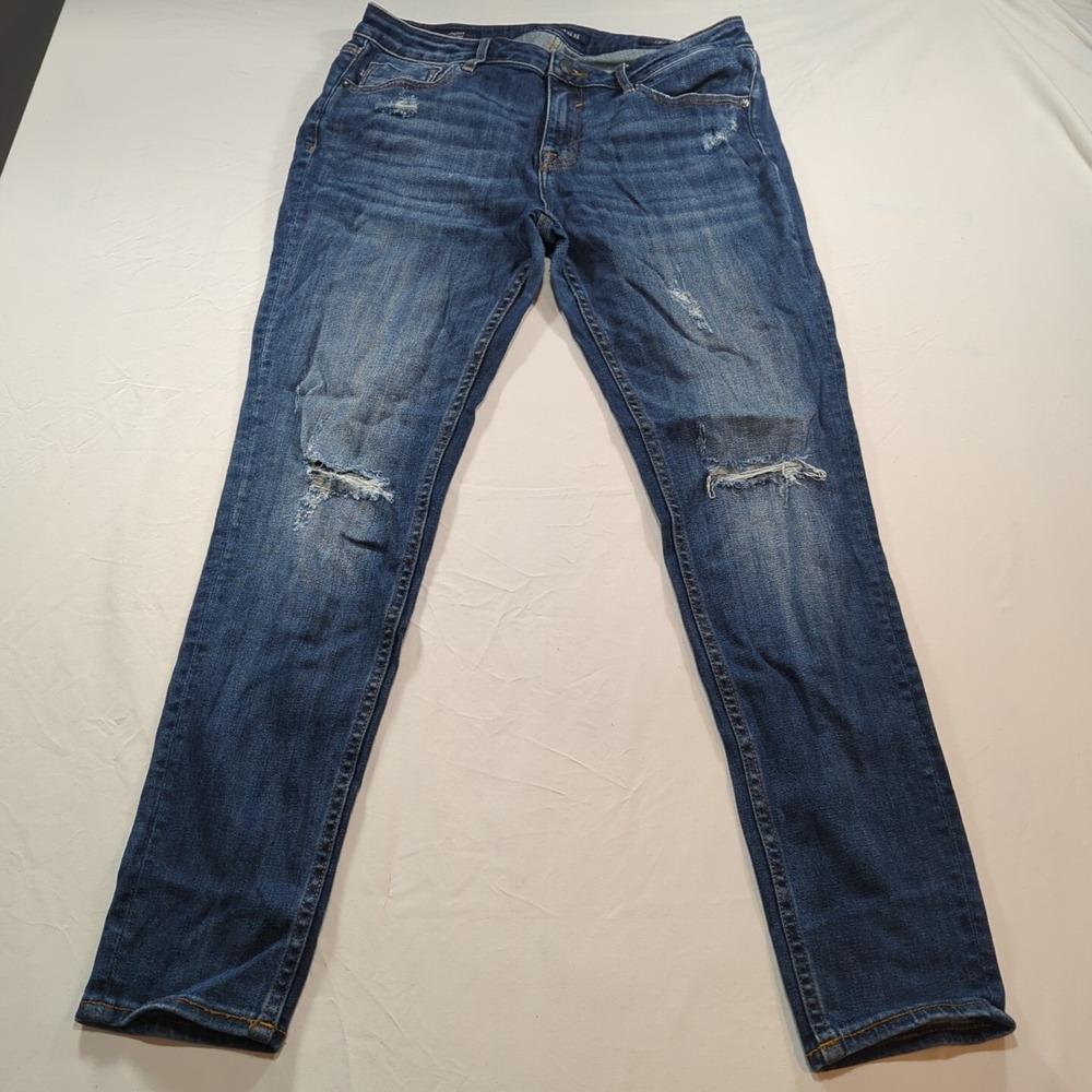 Vigoss Women's The Jagger Blue Skinny Jeans‎ 38x29 (31x29) Distressed Med Wash